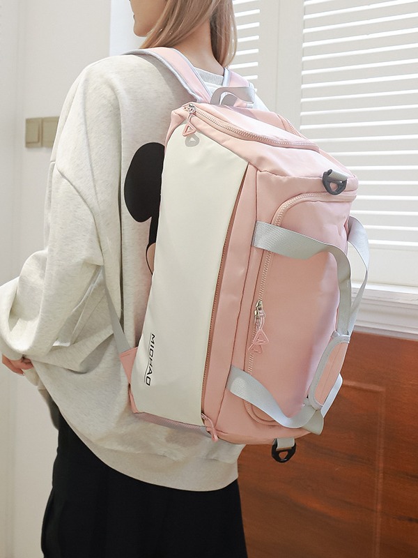 Bolsa de viaje de gran capacidad de tela Oxford, bolsa de separación de ropa seca y húmeda para el gimnasio, set de viaje, equipaje con ruedas, mochila