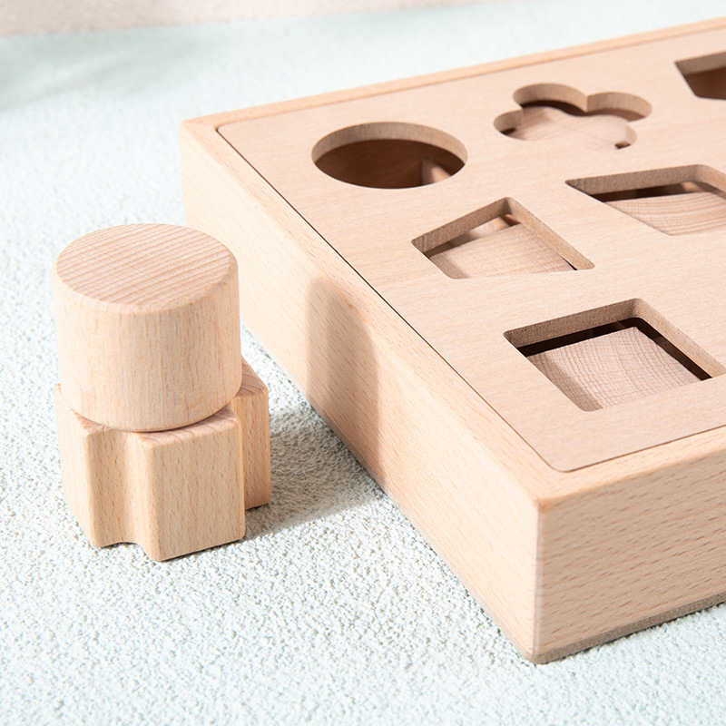 Mont 's Educación Primaria Infantil 12 agujeros caja de inteligencia de forma geométrica de color cognitivo emparejado forma de bloque de construcción caja de lanzamiento