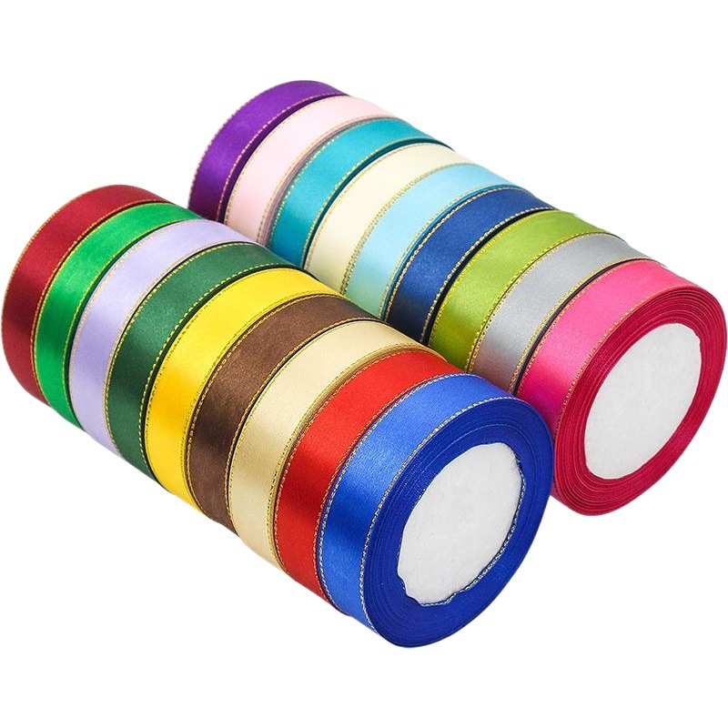 Fábrica al por mayor 2cm cinta de borde dorado cinta de embalaje de regalo cinta de pastel de boda cinta al por mayor