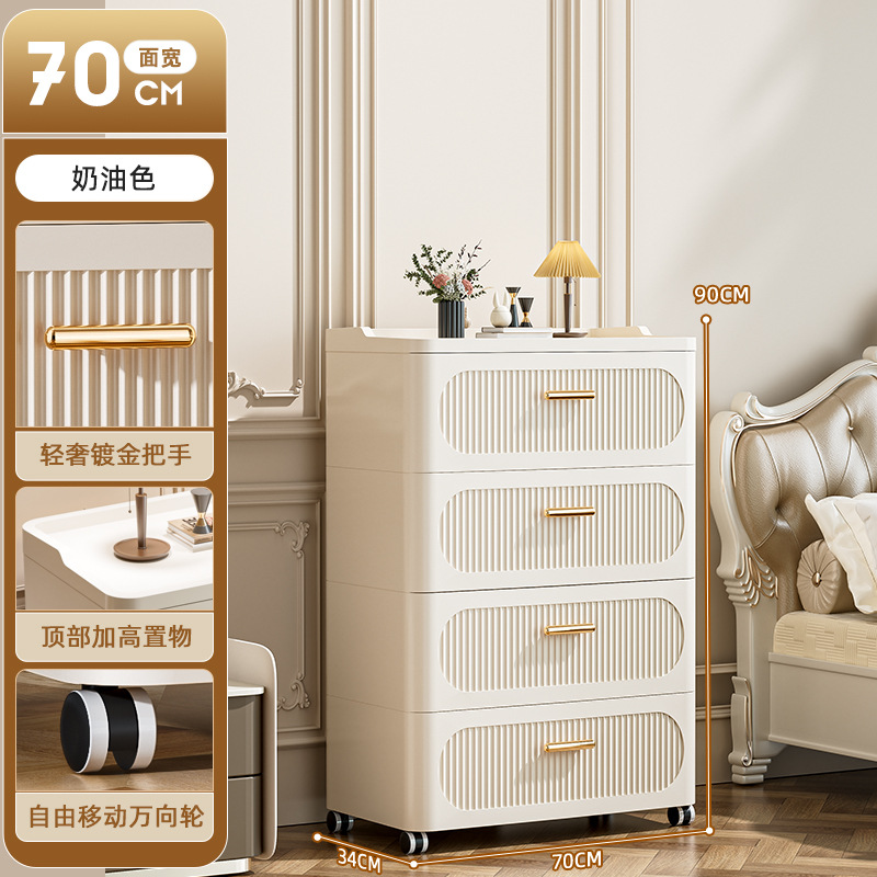 クロスボーダー厚みのあるフロア引き出し型キャスター付き収納キャビネットリビングルーム寝室収納整理キャビネット大容量ホームキャビネット