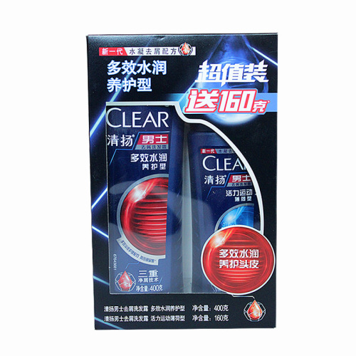 清扬男士洗发水套装礼盒400g+160g多效水润去屑洗发露