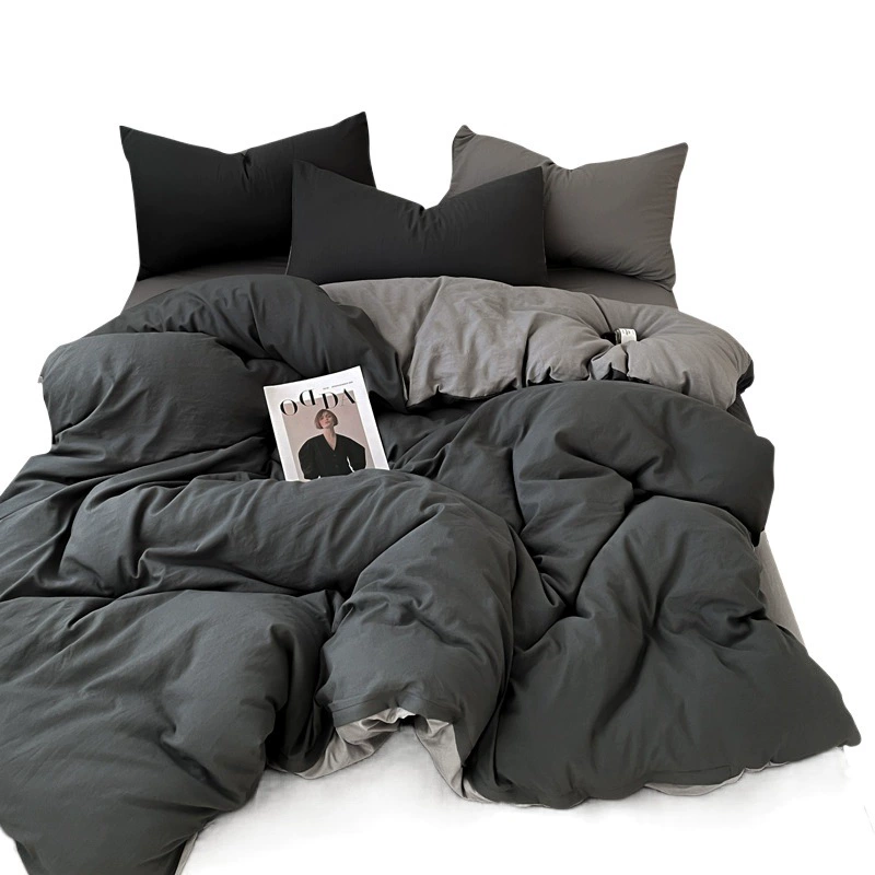 Набор из четырех частей на кровати класса А может быть голой водой для стирки хлопка стеганое одеяло сплошной цвет простыни для студенческого общежития набор из трех частей кровати оптом 4