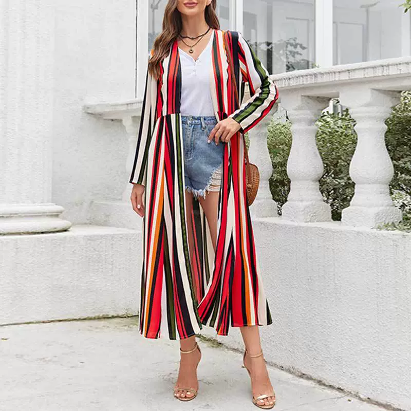 夏季新款印花开衫罩衫亚马逊波西米亚沙滩泳衣防晒衣跨境女装批发