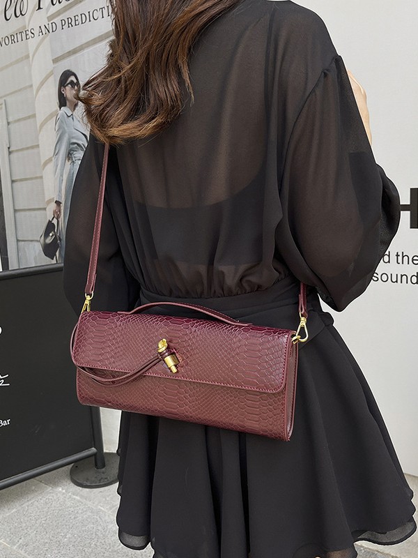 Nuevo cross-border cocodrilo de hombro bolso nicho de alto nivel horizontal bolso de cena de mano bolso de mujer