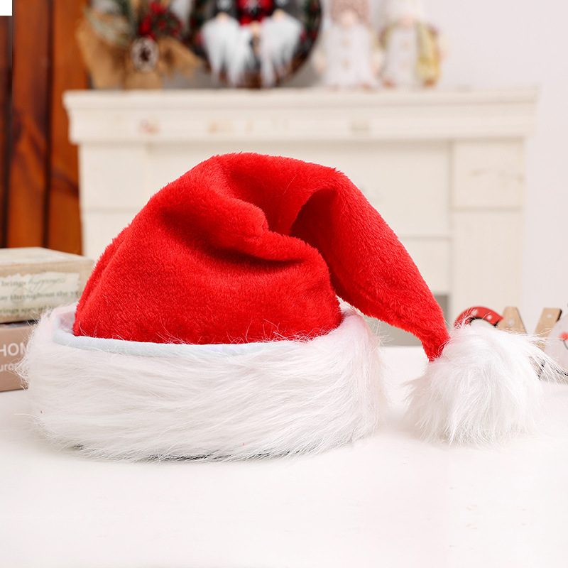 Fabricante personalizado atacado chapéu de Natal com aba de pele longa chapéu adulto chapéu de festa decoração pode ser bordado com logotipo