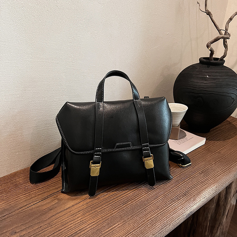 Bolsos para mujer 2024 nuevo maletín portátil de gamuza retro de color en contraste, bolso de cercanías, bandolera de un solo hombro