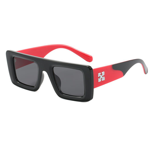 New Square frame European and American color matching sunglasses cross-border snowflake accessories X wide leg sunglasses wholesale factory