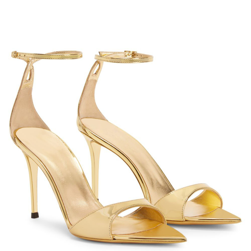 gold heeled sandals