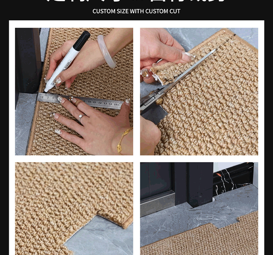 Imitation Sisal Bedroom Bedside Carpet Cushion Master Bedroom Bedside Blanket Long Strip Stain-Resistant Anti-Slip Easy to Care for Bedside Mat