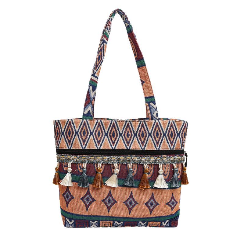 Bolsos de estilo nacional, bolsos de nicho, bolsos de hombro de estilo vacacional, bolsos de mujer, bolsos de primavera de 2025.