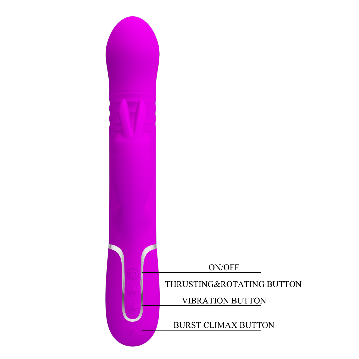 Rabbit Vibrator Multi-frequency Rotating Bead Telescopic Massager_voghion.com