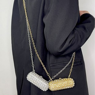 Cross-border Diamond High Fashion Rhinestone Lipstick Mini Popular Light Luxury Ladies Crossbody Bag