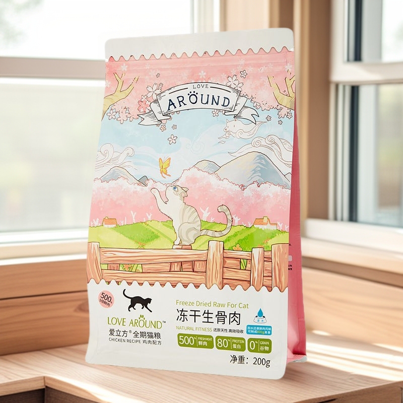 Icube Freeze-Dried Cat Food, Cat and Dog Snacks, Chicken, Duck, Quail, Teething, Ocean Rainbow Freeze-Dried