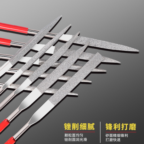 Diamond file, diamond file, polishing, fine steel file, metal alloy, small assorted file, gold steel file set