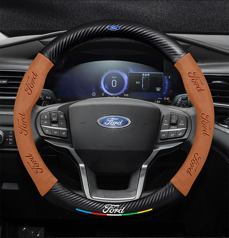 Carbon fiber steering wheel cover for new Mondeo, EVOS, Taurus, Ford Focus, and Explorer