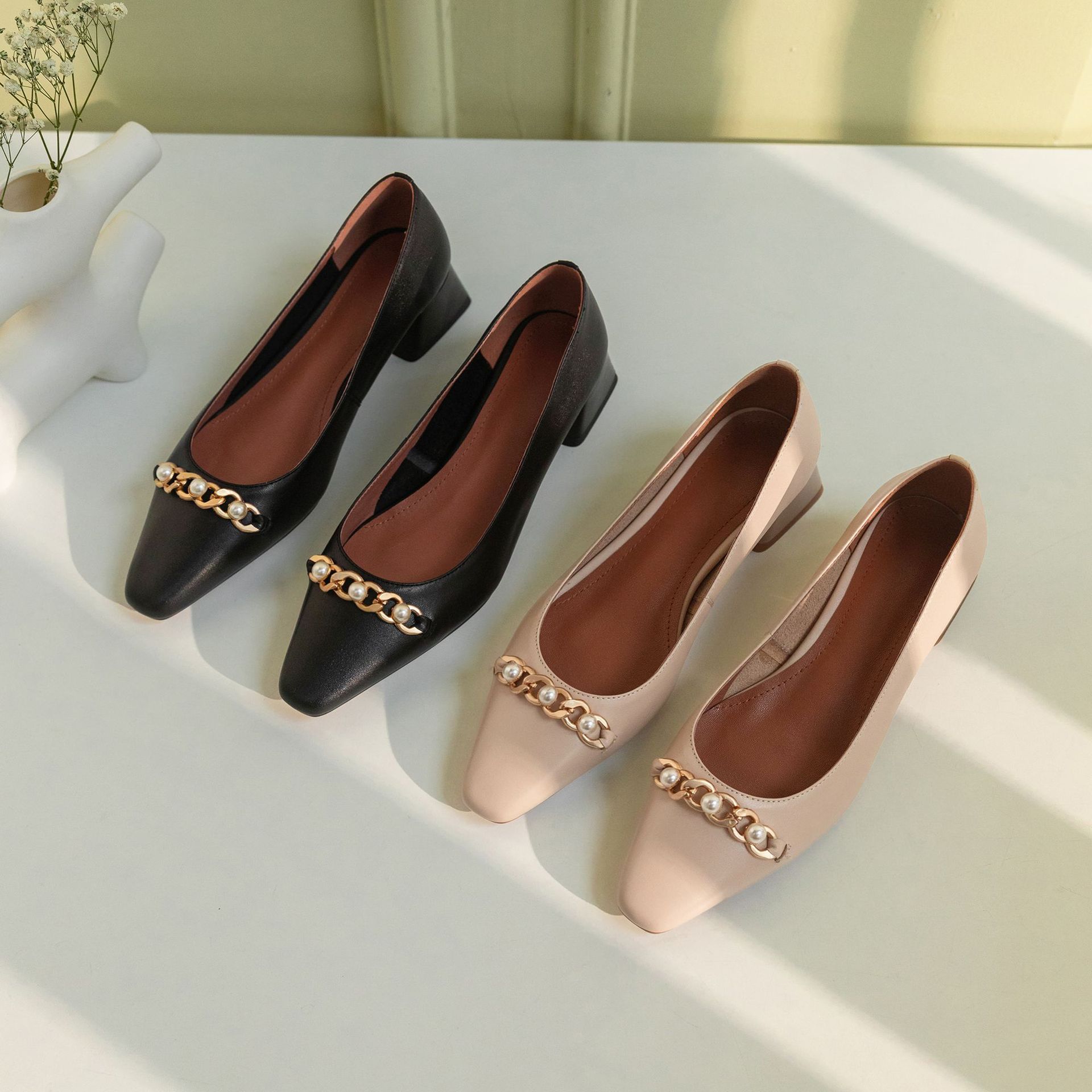 Chiko Tivona Square Toe Block Heels Pumps