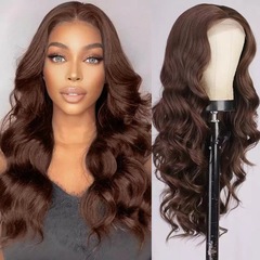 Eurasian false hair long hair woman synthetic wig for women cross-border Amazon wavy long curly hair middle part bangs