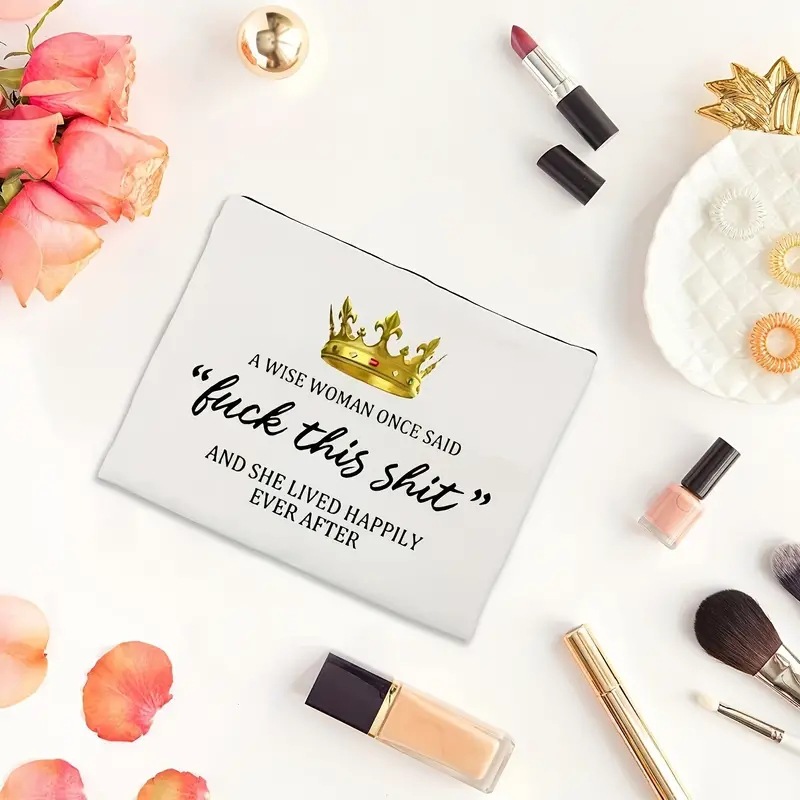 Transfronterizo Amazon Temu popular de lino de doble cara impresa bolsa de almacenamiento de cosméticos bolsa de las mujeres multi-funcional bolsa de cremallera