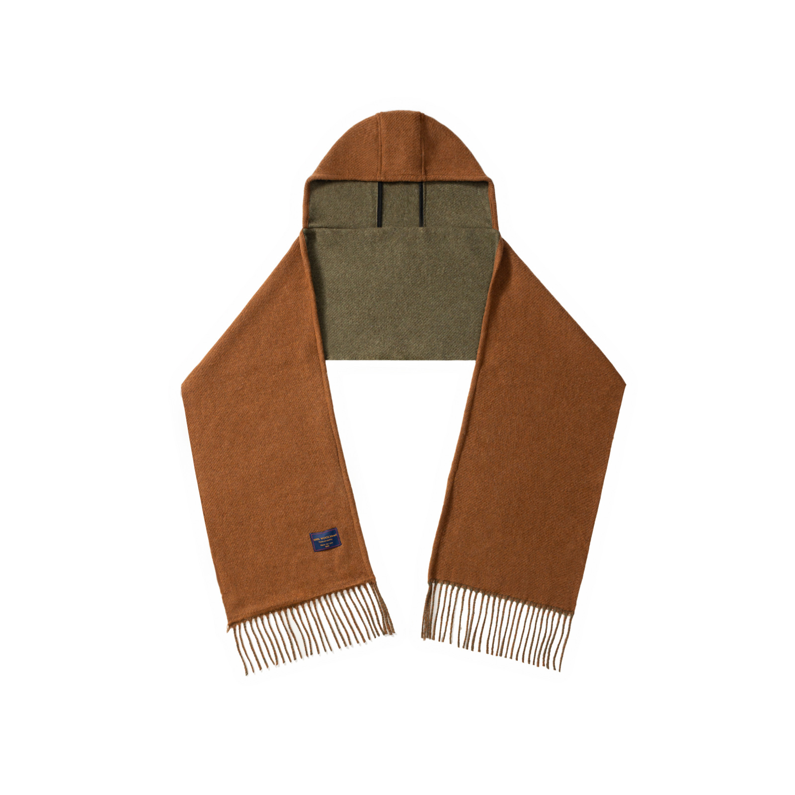 Capa de lana con capucha de doble cara nueva bufanda de todo fósforo para mujer otoño e invierno de alta gama babero de invierno chal simple al por mayor