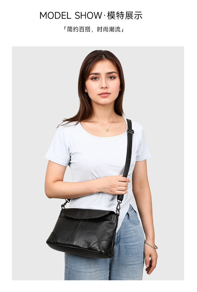 Túi đeo chéo nữ Ma Lun Te da bò lớp đầu, túi vuông nhỏ thời trang công sở dung tích lớn — Màu cà phê, Màu trắng ngà, Xanh nhạt, Xanh đậm chi tiết 17