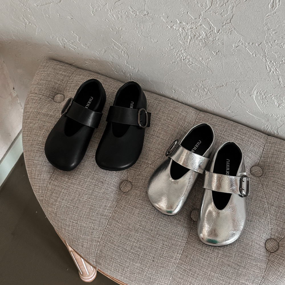 2025 Autumn New Children's Shoes Girls Korean Style Soft Sole Small Leather Shoes Medium and Large Children Girls Fashion Princess Shoes