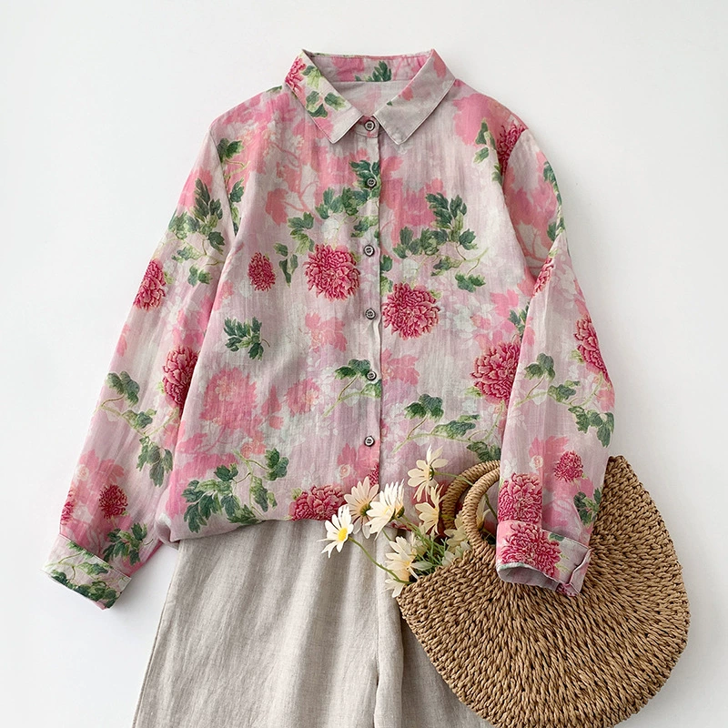 2025 весна и лето новые игривые дикие принты иностранные модные темпераментные рубашки с длинными рукавами