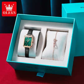 明星代言欧利时品牌手表olevs抖音直播小绿表皮带礼物女士手表女