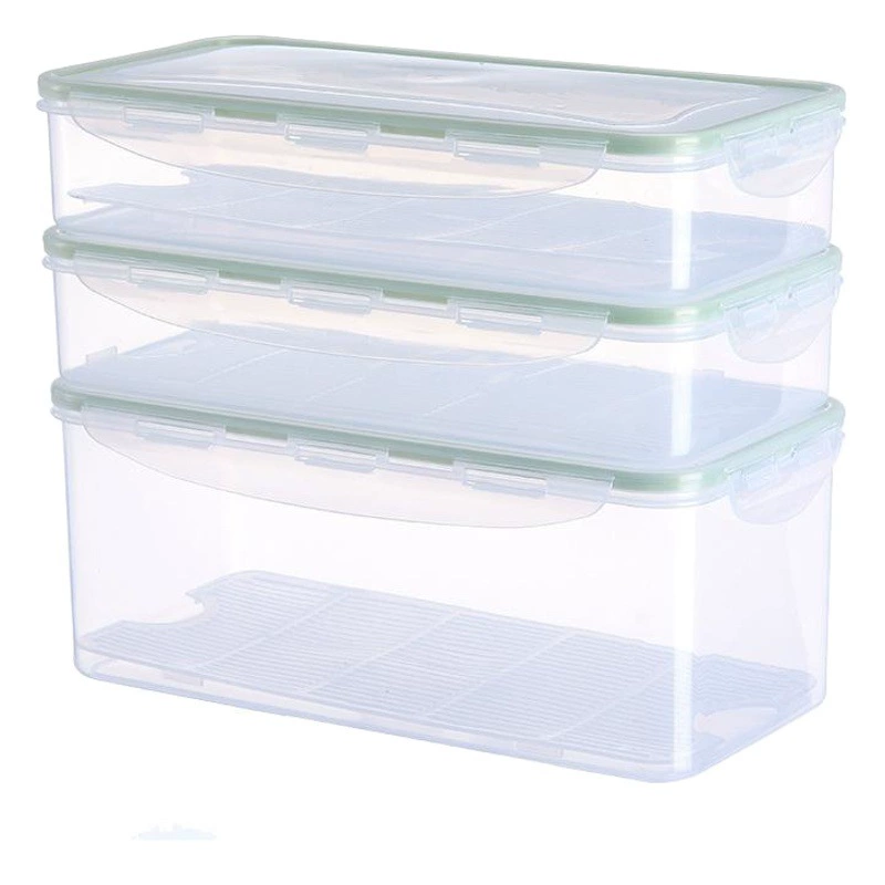 Оптовый ящик для хранения холодильника пластиковый прозрачный ящик большой емкости для хранения свежести пищевой герметичный прямоугольный ящик для хранения с крышкой