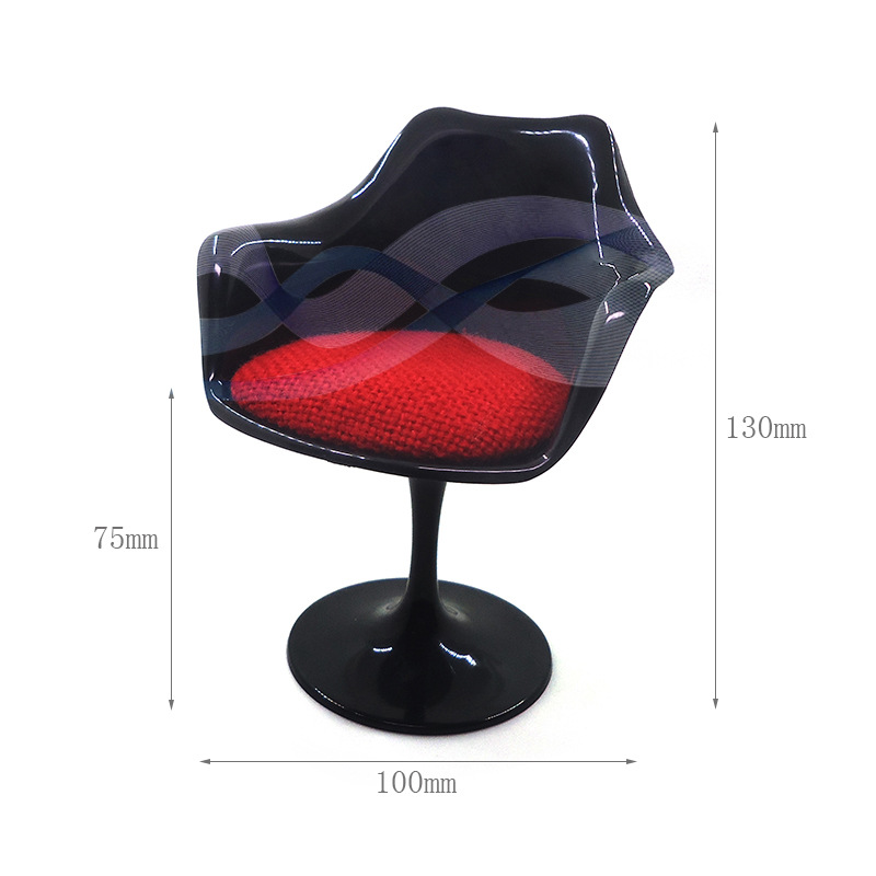 1:6 accesorios de muñecas casa de muñecas mini bjd pierna redonda 6-punto silla giratoria ocio soldado silla de oficina