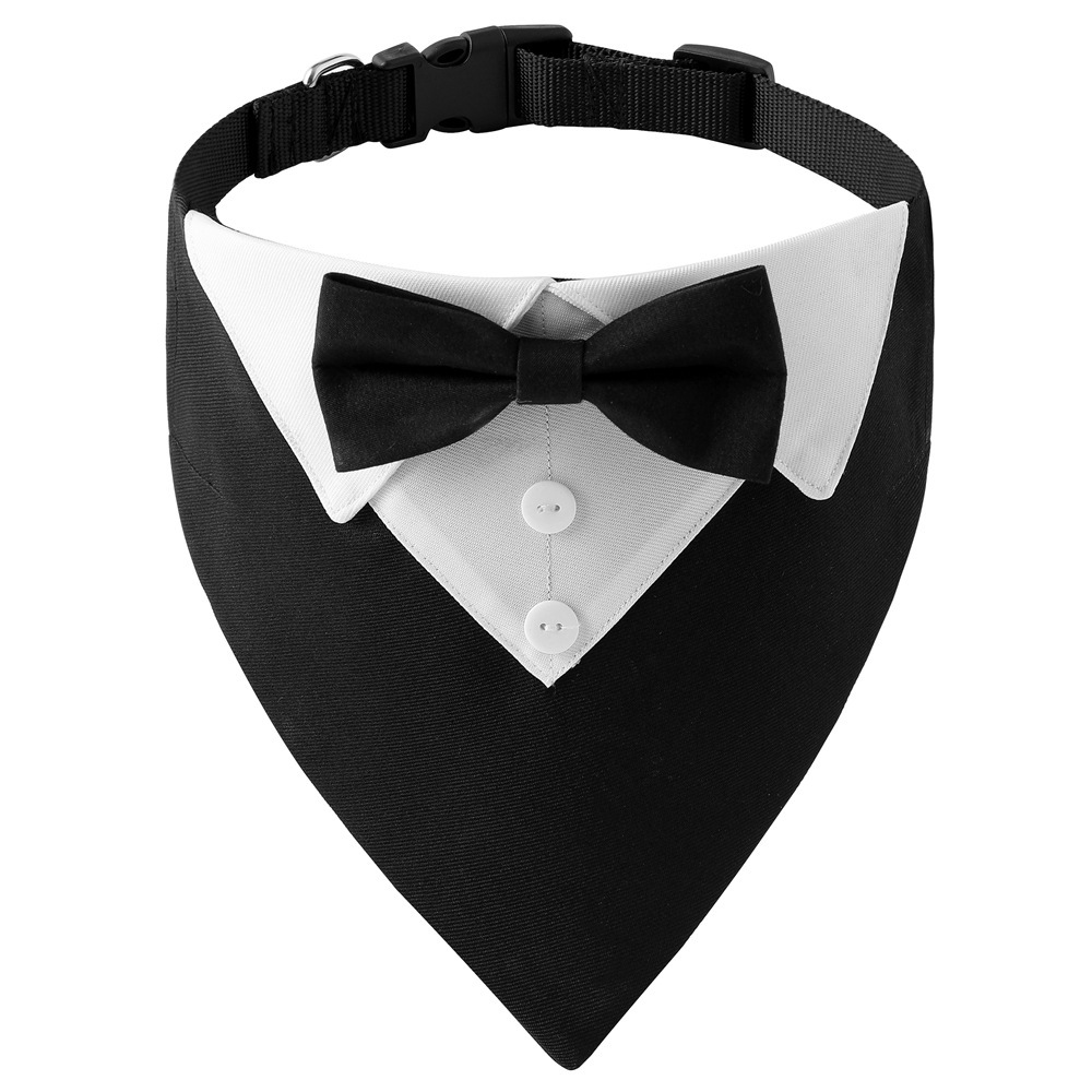 TANPOPO transfronterizo popular perro grande estilo británico traje de boda collar de perro mascota saliva toalla perro toalla triángulo image 7