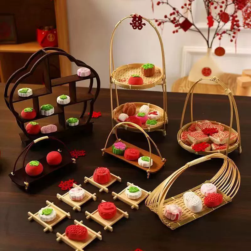 Корзина ручной работы с круглой ручкой, корзина для чая, закусок, фруктов, поднос для выпечки, креативная маленькая бамбуковая корзина, многослойная бамбуковая корзина для совка