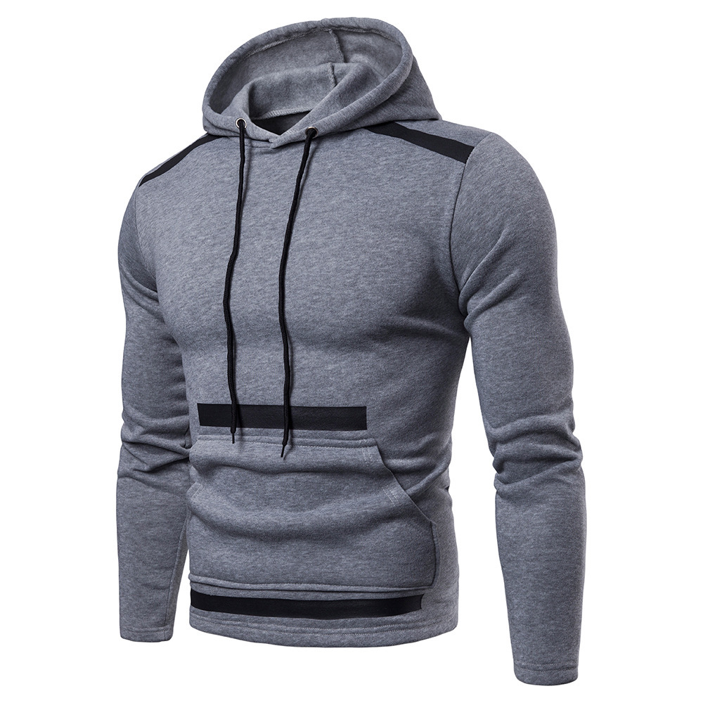 2024 Autumn/Winter New Men's Creative Spliced Sleeve Casual Fashion Hooded Large Sweater_senzul.com