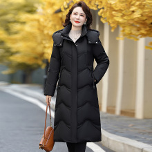 专柜高档羽绒服女过膝加厚中老年妈妈装大码长款新国标白鸭绒外套