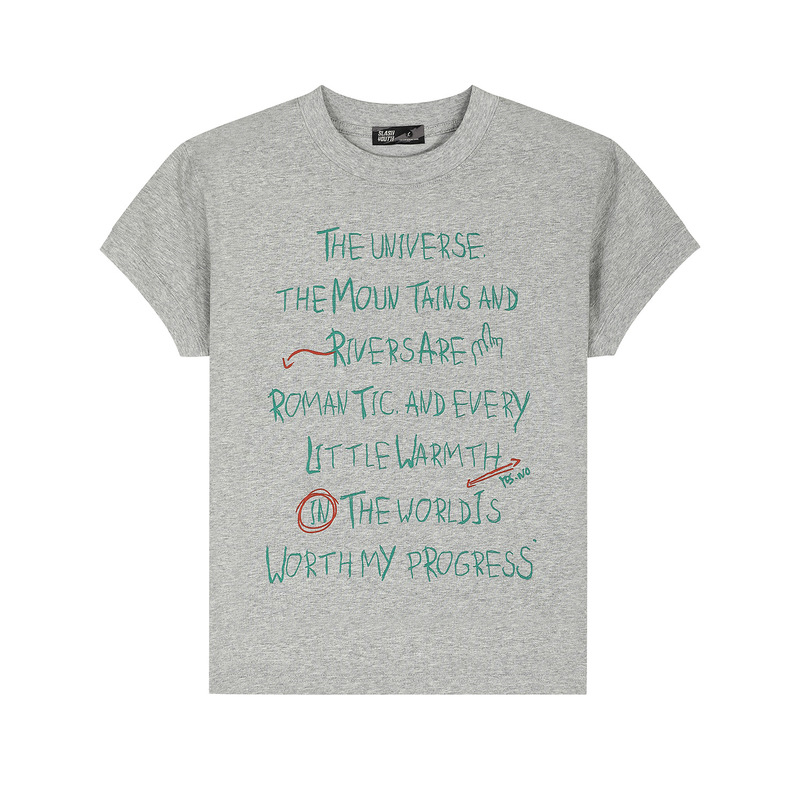 American Retro Graffiti Letter Right Shoulder Short-Sleeved T-Shirt Women's Boxy Slim Short T-Shirt Top 2025 Summer Trend