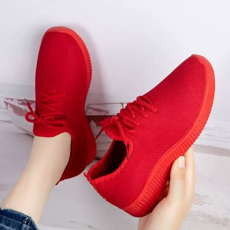 春秋季新款老北京布鞋女学生时尚百搭韩版防滑跑步运动小红鞋单鞋