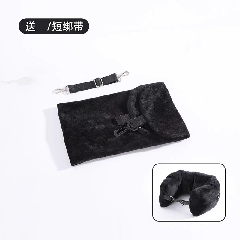 Nuevo avión de navegación barata portátil relleno de viaje en forma de U almohada de cuello almohada funda de almacenamiento de equipaje peluche image 9