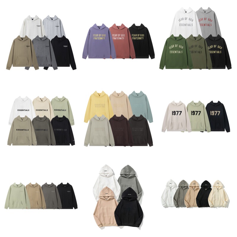 Cross-Border Exclusive Fog Letter Sweatshirt Autumn and Winter New Essen Three-Dimensional Foil Letter Fleece Hooded Sweatshirt Loose Fit Cross-Border Exclusive Fog Letter Sweatshirt Autumn and Winter New Essen Three-Dimensional Foil Letter Fleece Hooded Sweatshirt Loose Fit