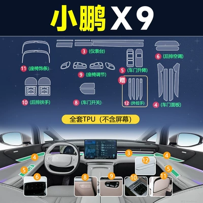 Film Central Control Film Protective – Car interior film - xpeng-x9-full-set-of-tpu-excluding-screen