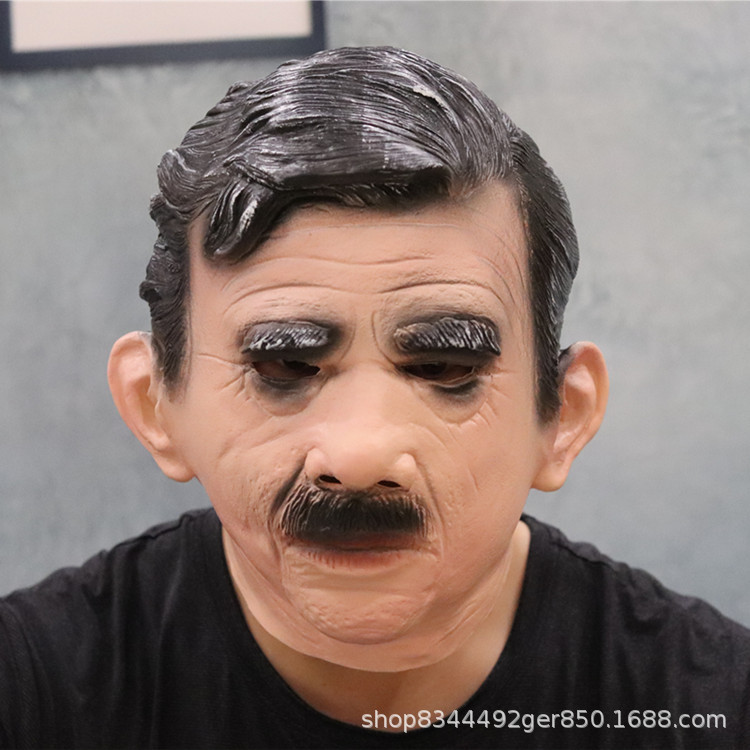 Halloween viejo hombre máscara sombrero viejo abuelo peluca Calvo viejo hombre horror máscara TikTok bar accesorios de rendimiento