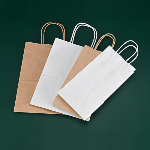 Kraft paper bag disposable takeaway milk tea packaging bag red and white gift gift box clothing portable paper bag