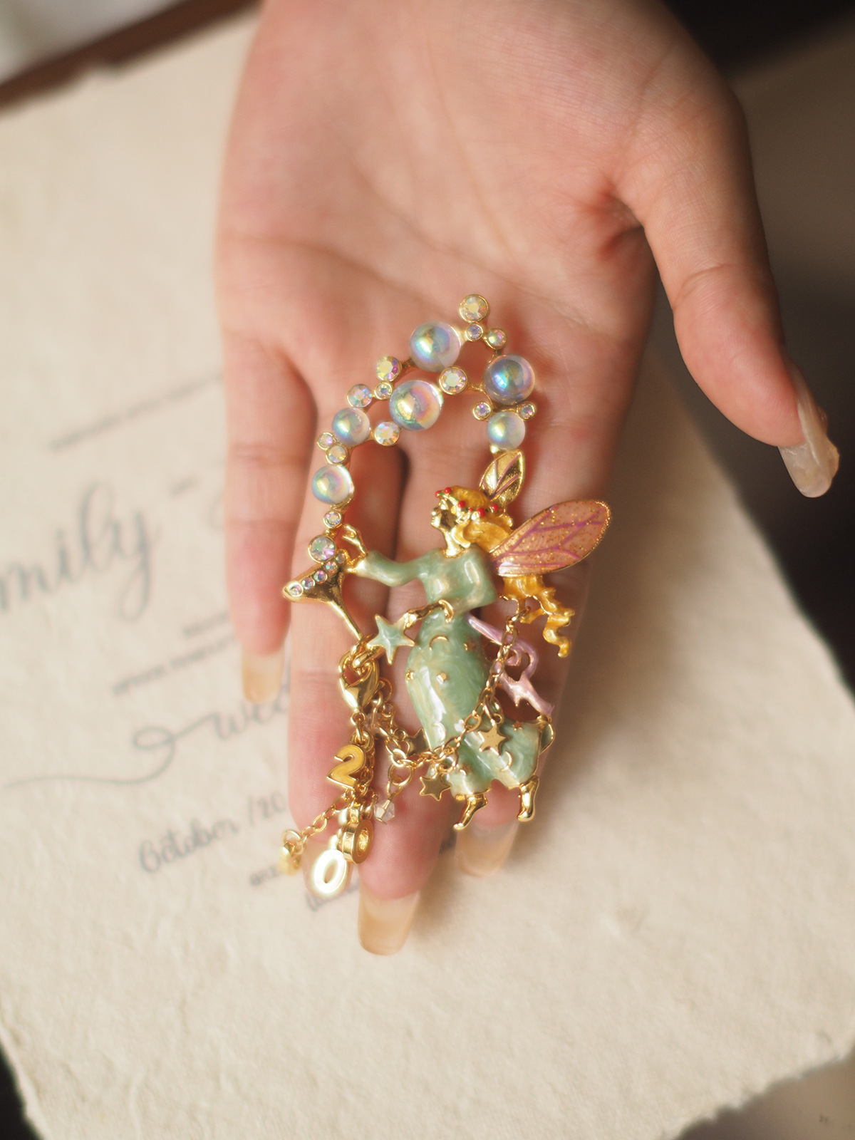 Bubble fairy Angel wine glass enamel craft handmade vintage medieval vintage brooch corsage in stock wholesale