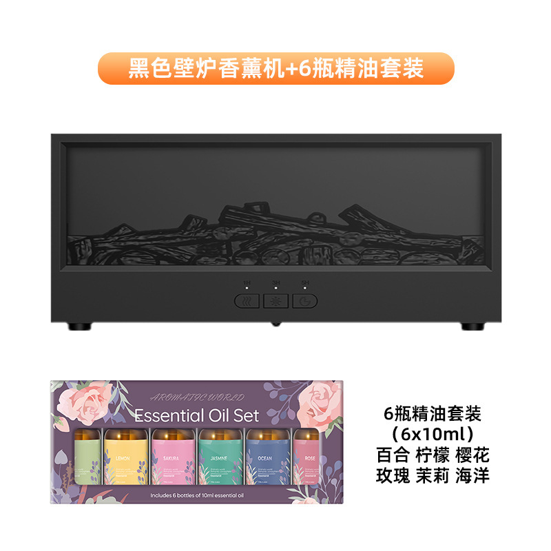 国境を越えたシミュレーション3d暖炉炎アロマデスクトップ家庭用リモコン暖炉炎加湿器七彩雰囲気灯|undefined