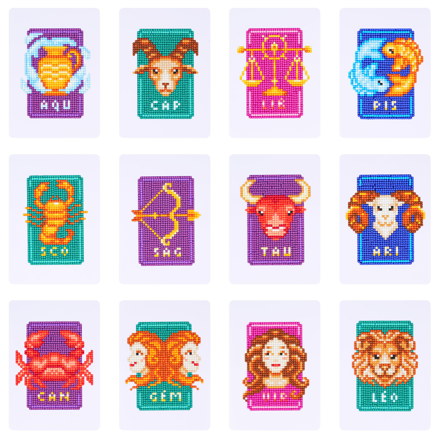 Estación independiente transfronteriza 5D pintura de diamantes 5 * 7 pulgadas sin marco edición del zodiaco serie de decoración creativa de regalos