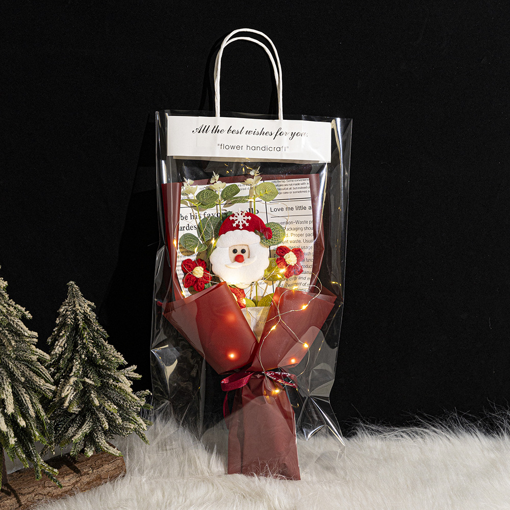 Regalos de Navidad tejidos a mano de lana de punto de imitación ramo de productos terminados para enviar a amigos y amigos del comercio exterior