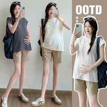 孕妇套装夏季新款韩版宽松休闲时尚孕妇两件套上衣+短裤