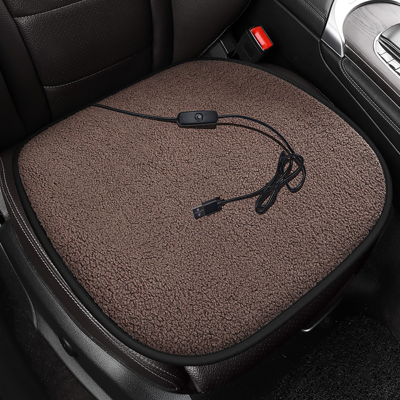 USB heating square cushion lamb velvet car seat cushion wholesale four seasons winter seat cushion car interior accessories cross-border