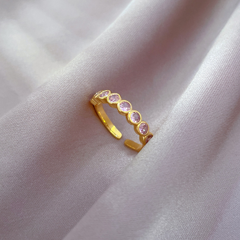 【 Real Gold Plating 】 Open Ring Simple Circle Personalized Ring Index Finger Ring Ring Ring Red Same Style Simple and_ipsvogv.com