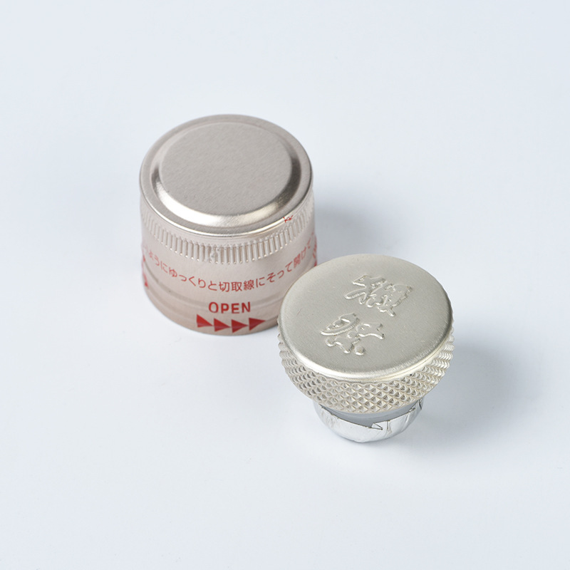 Cubierta de sake de estilo japonés tapa de botella de metal rosca sello antirrobo cubierta de aluminio botella de vidrio cubierta de aluminio sellado cubierta integrada
