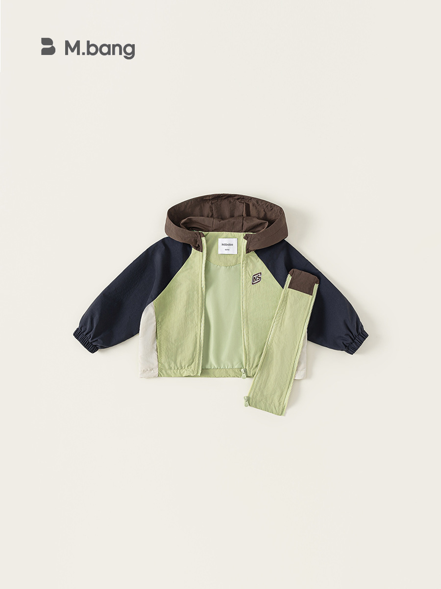Youbao ropa para niños otoño niñas camisa con cremallera color en contraste ropa de cuello alto tops para niños chaqueta con capucha para niños al aire libre