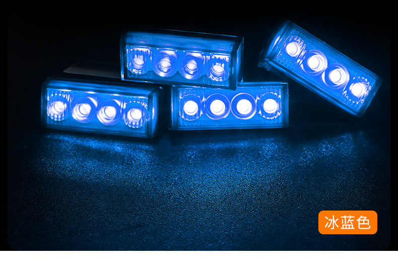 Car Grille Light Small Yellow Light Warning Light 12V Waterproof and Antifreeze Led Daytime Running Light Front Grille Modified Decorative Light